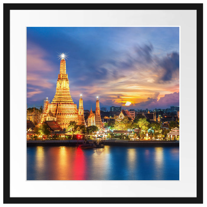 Tempel Bangkok Thailand Passepartout Quadratisch 55x55