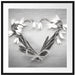Herz aus Blumen Kunst Passepartout Quadratisch 70x70