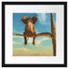 Elefant auf einem Ast in der Wüste Passepartout Quadratisch 40x40
