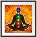Meditation mit den 7 Chakren Kunst Passepartout Quadratisch 55x55