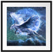 Wolf mit Flügeln Kunst Passepartout Quadratisch 55x55