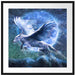 Wolf mit Flügeln Kunst Passepartout Quadratisch 70x70