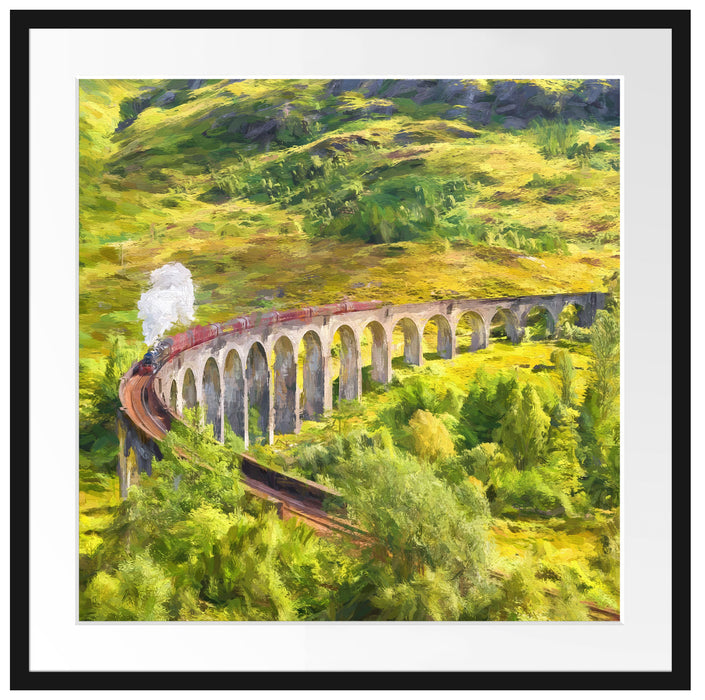 Eisenbahnviadukt in Schottland Passepartout Quadratisch 70x70