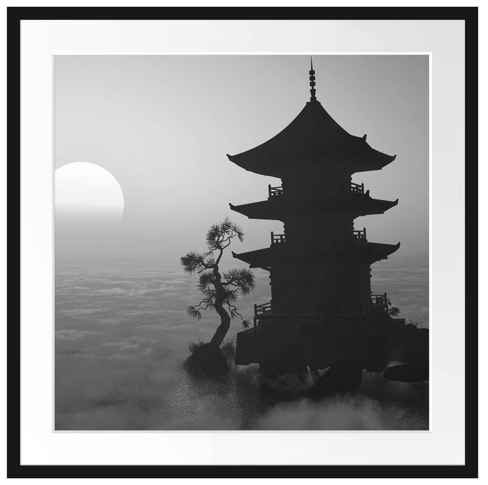 Buddhistischer Tempel in Asien Passepartout Quadratisch 70x70