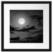 Leuchtender Mond am Nachthimmel Passepartout Quadratisch 40x40