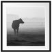 fressende Kuh auf der Weide Passepartout Quadratisch 55x55