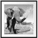Elefant spritzt mit Wasser Passepartout Quadratisch 70x70
