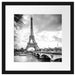 Eiffelturm in Paris Kunst B&W Passepartout Quadratisch 40x40