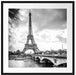 Eiffelturm in Paris Kunst B&W Passepartout Quadratisch 70x70