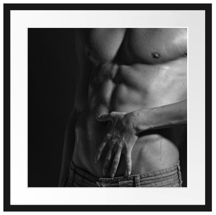 Nackter Mann mit Frau Passepartout Quadratisch 55x55