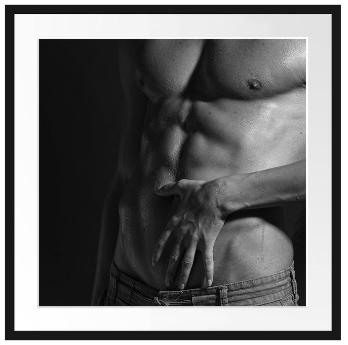 Nackter Mann mit Frau Passepartout Quadratisch 70x70