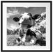 Kuh im Karwendelgebirge Kunst B&W Passepartout Quadratisch 55x55