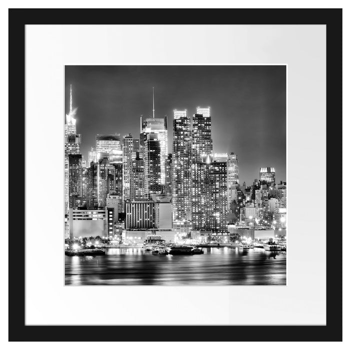 New York City Skyline Passepartout Quadratisch 40x40