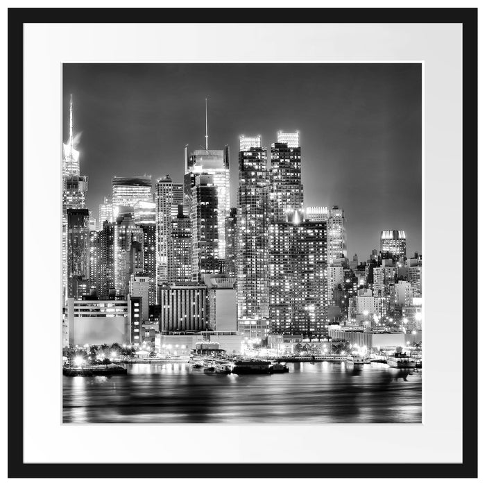 New York City Skyline Passepartout Quadratisch 55x55
