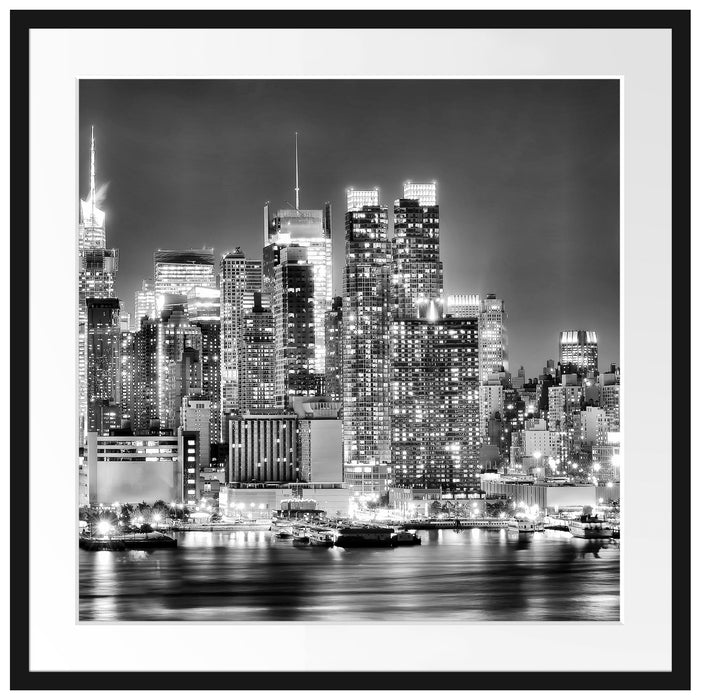 New York City Skyline Passepartout Quadratisch 70x70