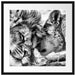Kuschelnde Löwen Passepartout Quadratisch 55x55