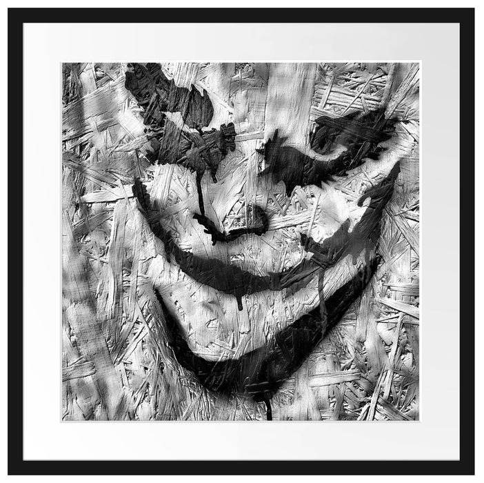 Böser Clown Gesicht Passepartout Quadratisch 55x55