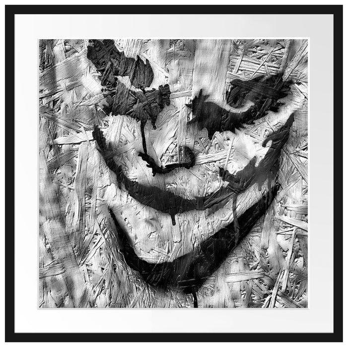 Böser Clown Gesicht Passepartout Quadratisch 70x70