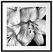 Dark Blüte schwarz-Weiß Passepartout Quadratisch 55x55