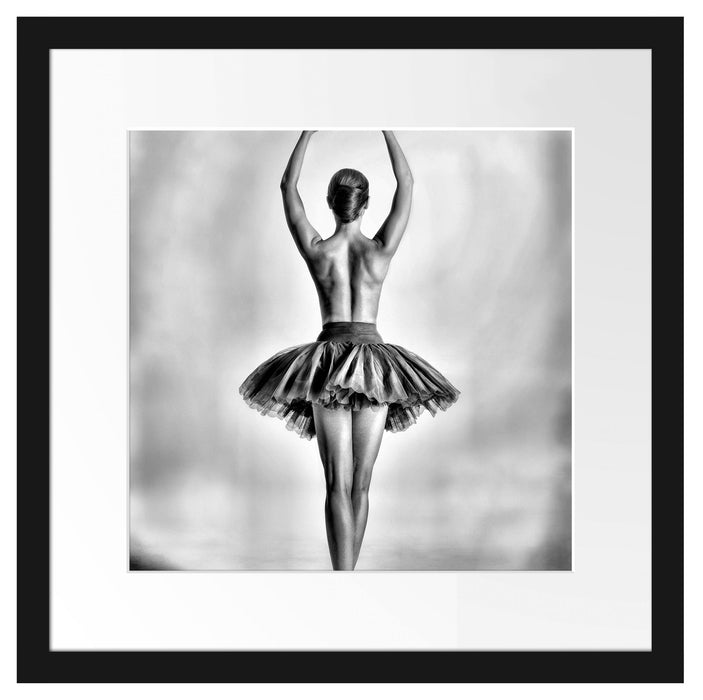 sexy nackte Ballettpose Passepartout Quadratisch 40x40