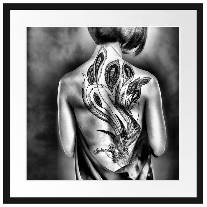 Sexy Dragon Tattoo Passepartout Quadratisch 55x55