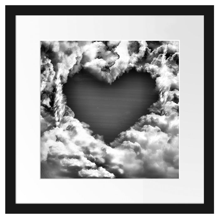 Romantisches Herz in den Wolken Passepartout Quadratisch 40x40