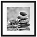 Seerosenblüte mit Zen Steinen Passepartout Quadratisch 40x40