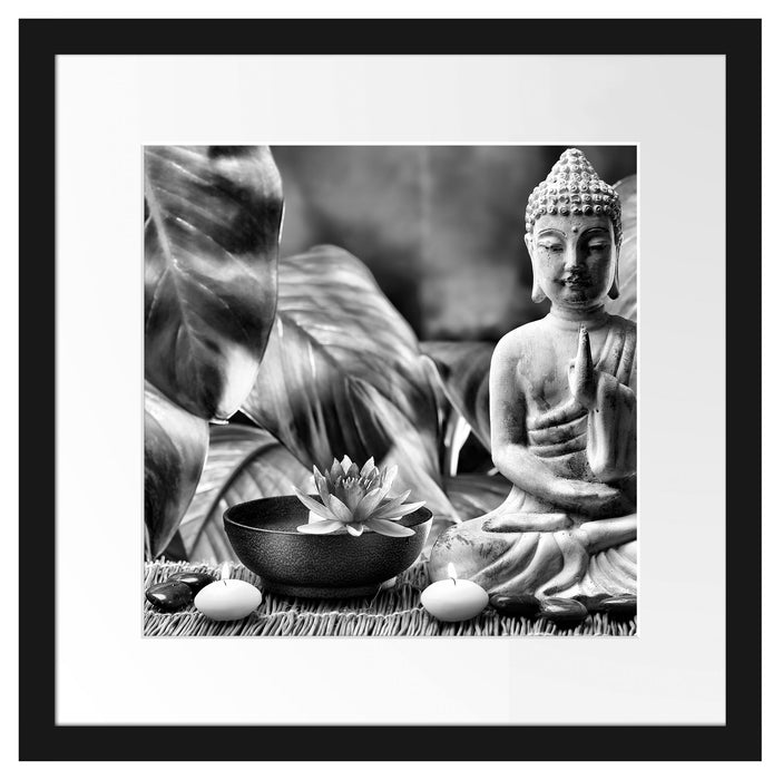 Buddha Statue Passepartout Quadratisch 40x40