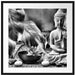 Buddha Statue Passepartout Quadratisch 70x70