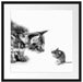 Katze und Maus Freunde Passepartout Quadratisch 55x55