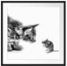 Katze und Maus Freunde Passepartout Quadratisch 70x70