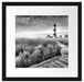 Leuchtturm im Nebel Passepartout Quadratisch 40x40