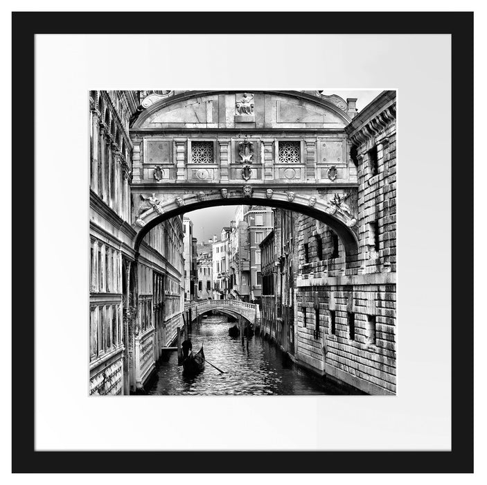 Romantischer Kanal in Venedig Passepartout Quadratisch 40x40