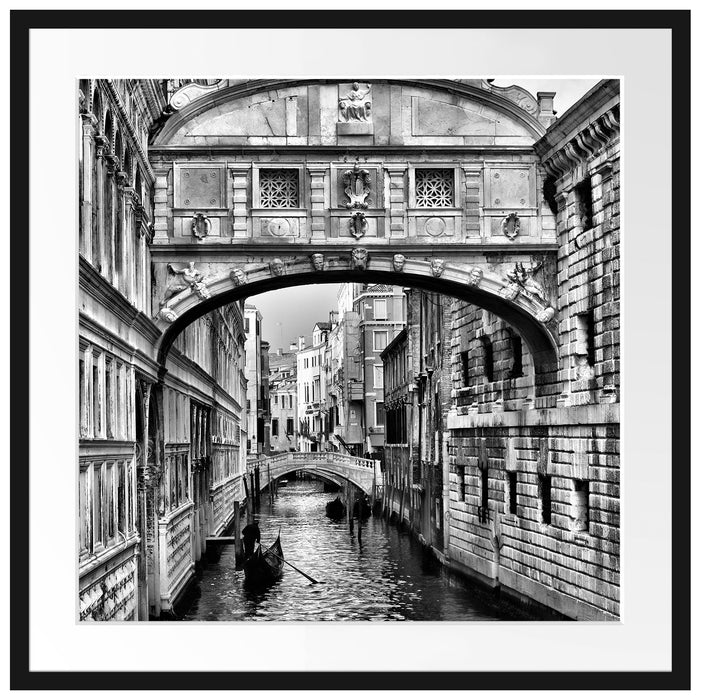 Romantischer Kanal in Venedig Passepartout Quadratisch 70x70