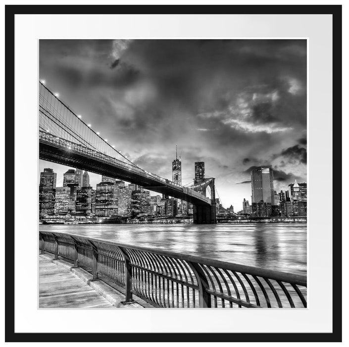 Brooklyn Bridge Park New York Passepartout Quadratisch 70x70