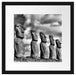 Moai Statuen auf den Osterinseln Passepartout Quadratisch 40x40