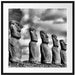 Moai Statuen auf den Osterinseln Passepartout Quadratisch 70x70