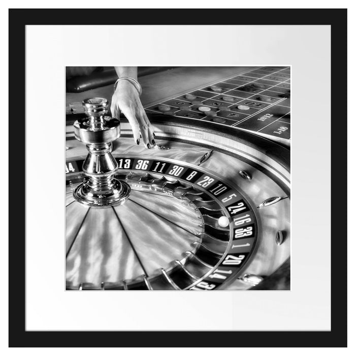 Roulette Tisch in Las Vegas Passepartout Quadratisch 40x40