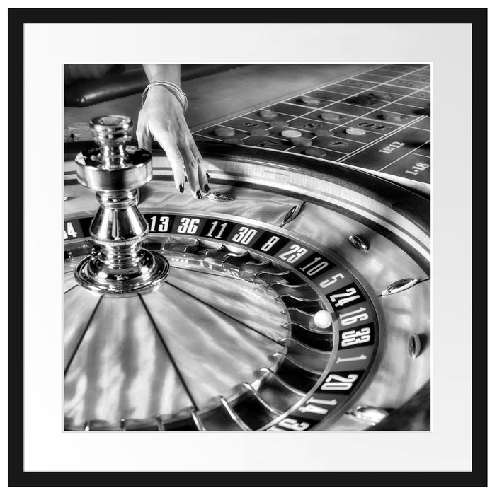 Roulette Tisch in Las Vegas Passepartout Quadratisch 55x55