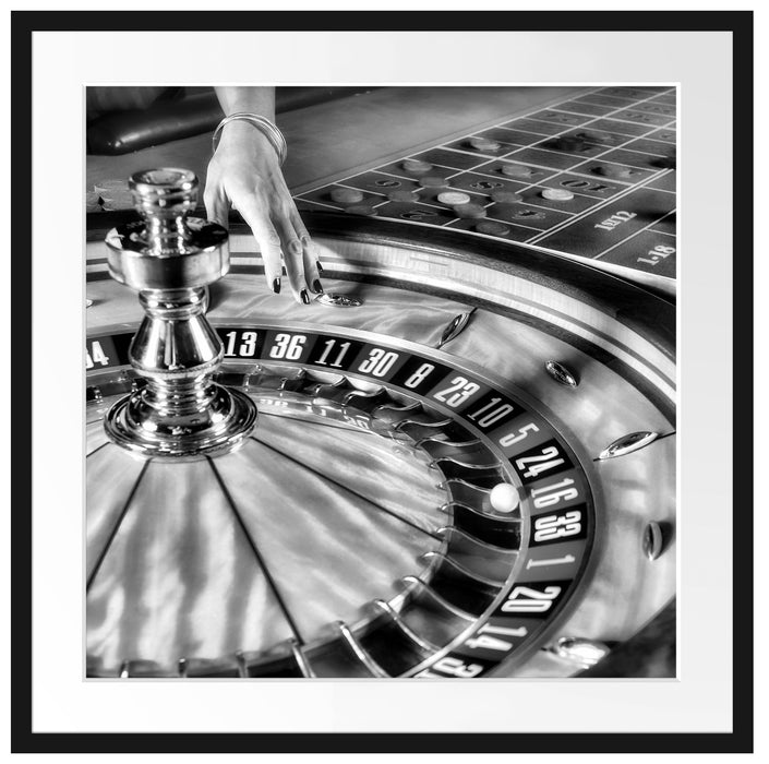 Roulette Tisch in Las Vegas Passepartout Quadratisch 70x70