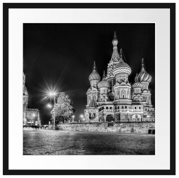 Basilius Kathedrale in Moskau Passepartout Quadratisch 55x55