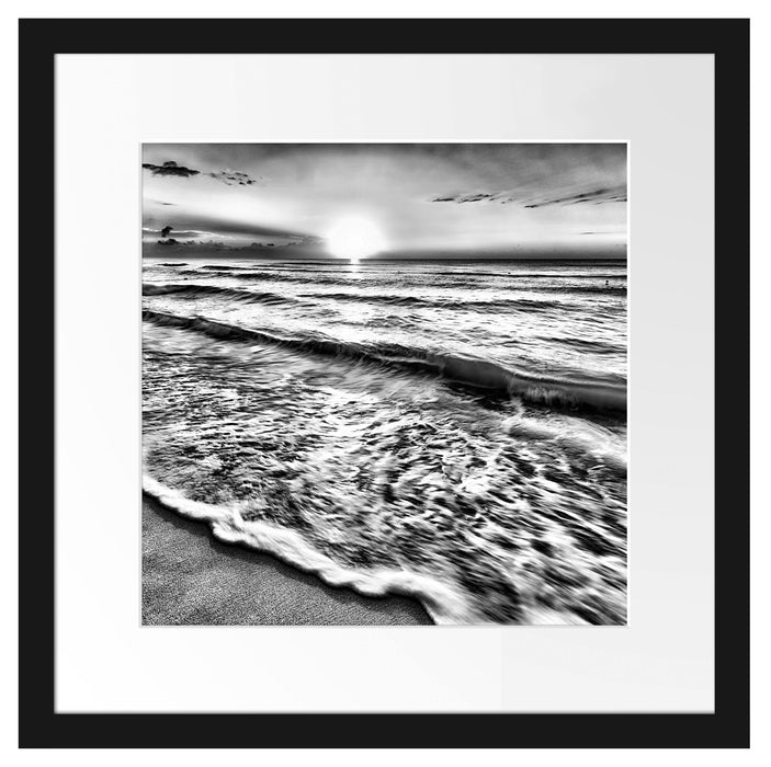Meer bei Sonnenuntergang Passepartout Quadratisch 40x40