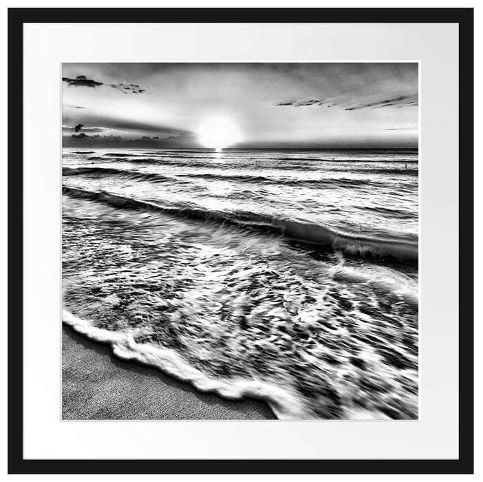 Meer bei Sonnenuntergang Passepartout Quadratisch 55x55