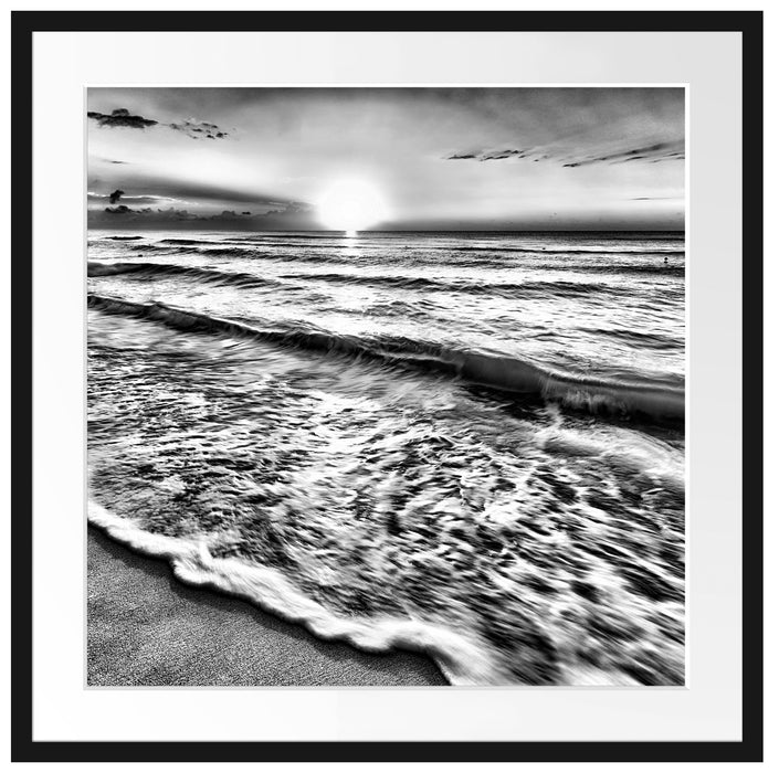 Meer bei Sonnenuntergang Passepartout Quadratisch 70x70