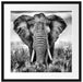 Imposanter Elefant Passepartout Quadratisch 55x55
