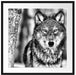 Wachsamer Wolf Passepartout Quadratisch 70x70