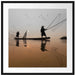 Fischer beim Angeln in Thailand Passepartout Quadratisch 70x70