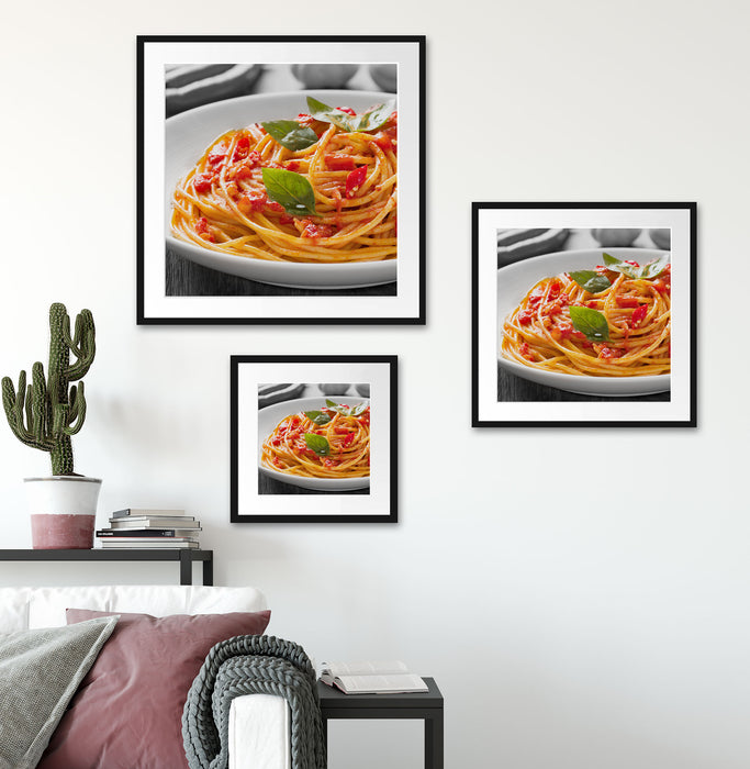Rustikale italienische Spaghetti Quadratisch Passepartout Wohnzimmer