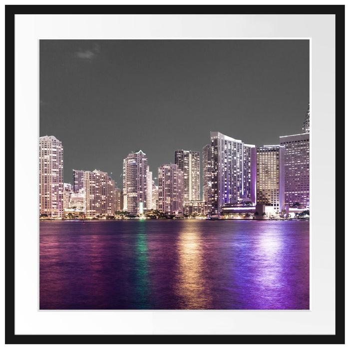Skyline von Miami Florida Passepartout Quadratisch 70x70