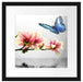 Schmetterling mit Magnolien-Blüte Passepartout Quadratisch 40x40